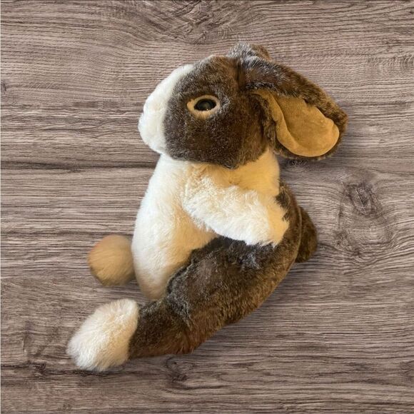 Folkmanis Kids Cream & Coffee Plush Dutch Bunny Rabbit Hand Puppet Size 10" - Picture 4 of 8